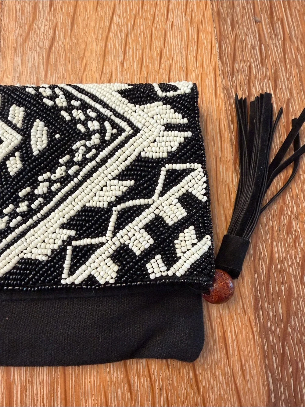 Ripcurl Black & White Beaded Envelope Clutch - Women Bags